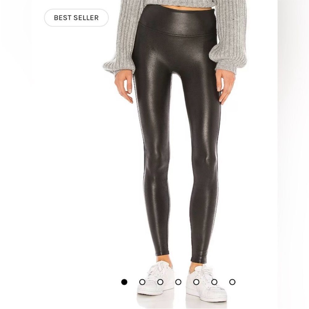 Spanx Faux Leather Black Shiny Leggings